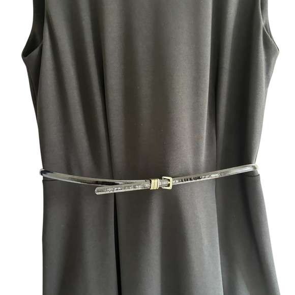 Calvin Klein Fit & Flare Dress Size 8 Office Belted Sleeveless Classic Chic - Picture 4 of 16